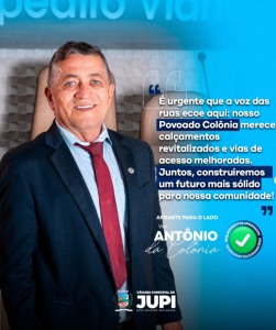 De olho nas melhorias para nossa querida cidade de Jupi! Vereador Antônio da Colônia não mede esforços para o trabalho prosseguir!